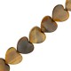 Natural stone bead Heart 10mm Tiger eye brown